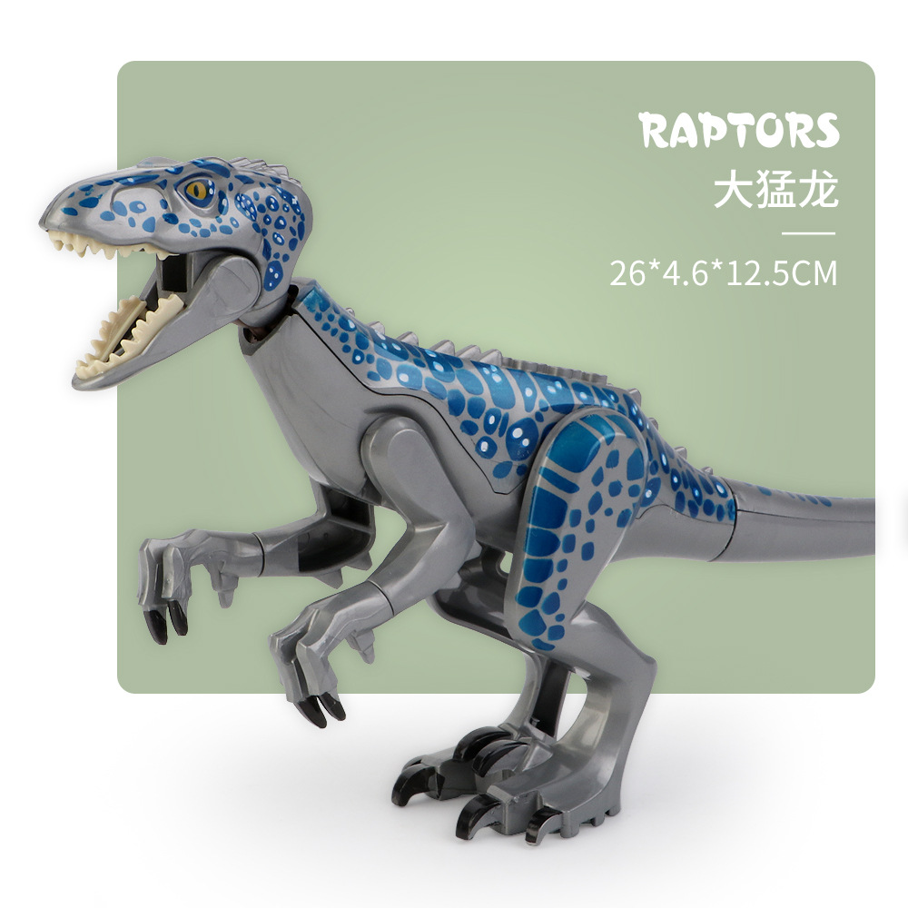 Dinosaur Building Block Set Compatible Baseplate Large and Small Pieces with Minifigure - 4