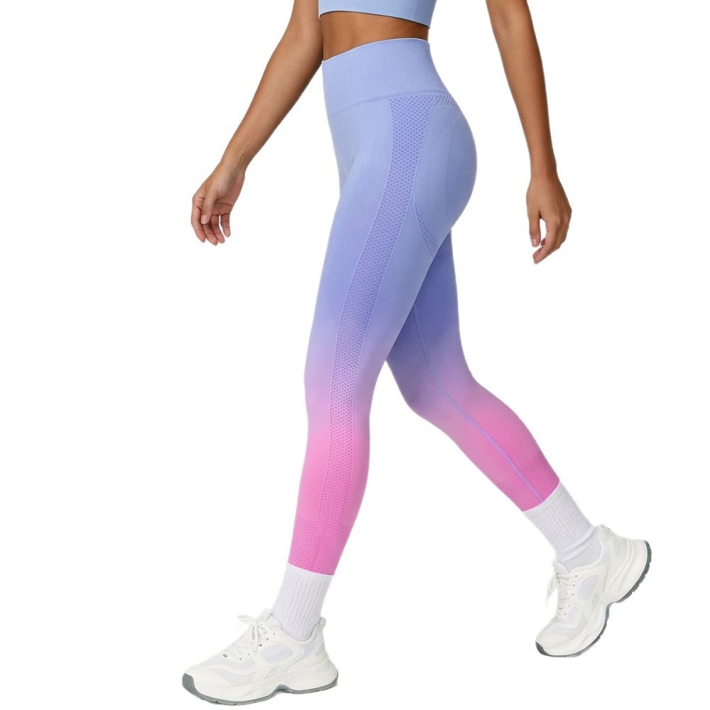 Beliebte Damen-Leggings aus Europa und Amerika mit Batik-Verlauf (Ombré-Farbverlauf), Shapewear-Leggings mit Po-Lifting, Sport-Fitnesshose mit hohem Bund, enge Sporthose, Yogahose