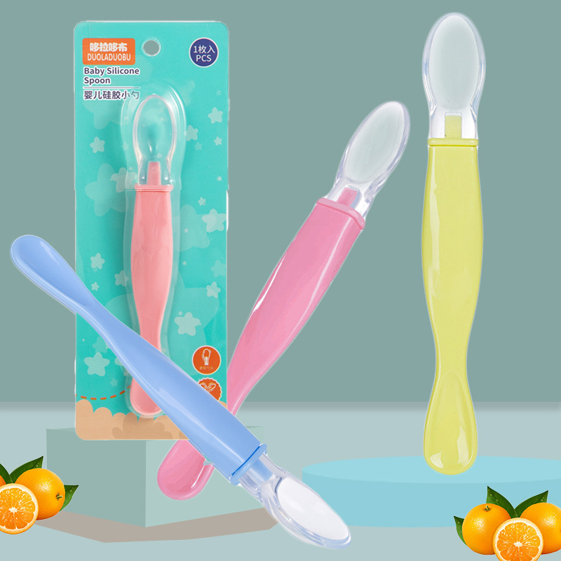 Baby silicone spoon, soft-head feeding spoon model 6101