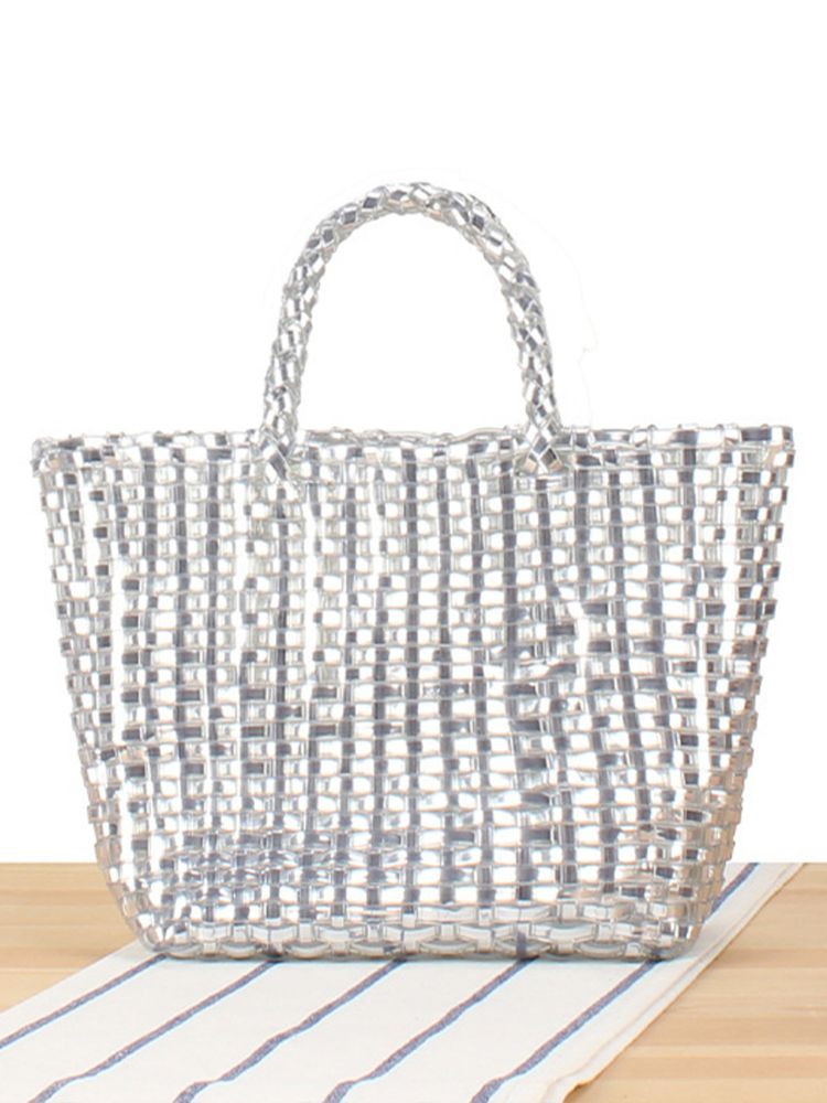 Kids' Handbag with Metallic Look, Colorful Small Square Design