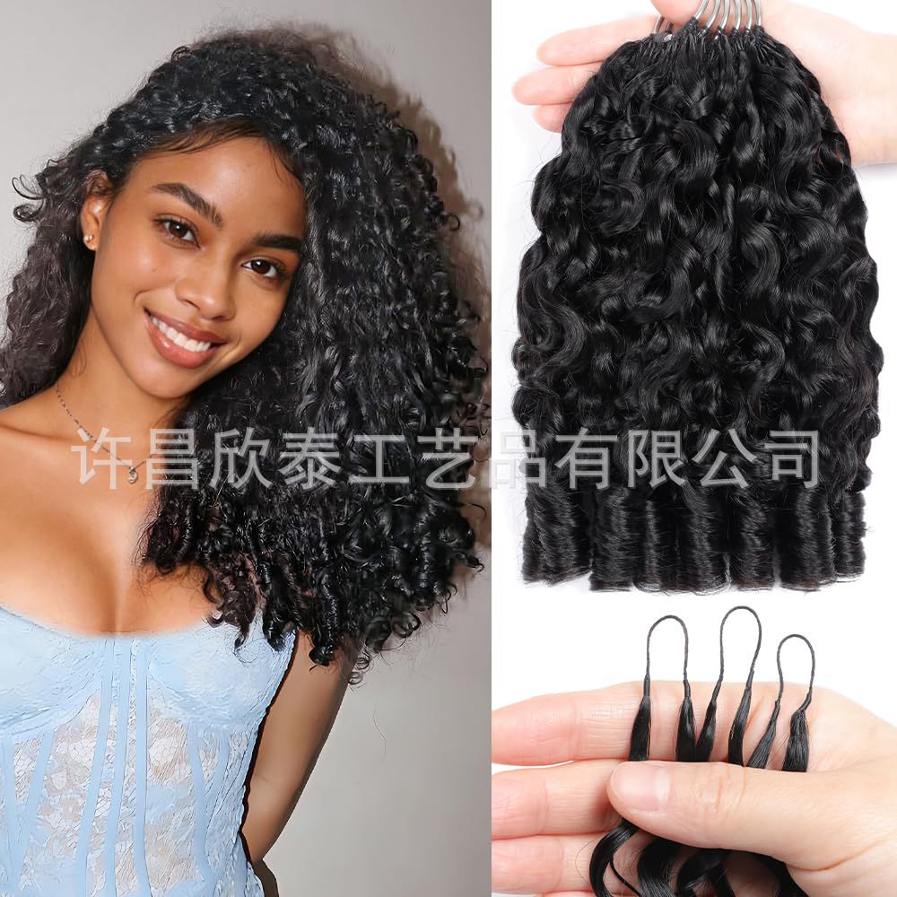 Feather Crochet Hair Extensions, Burmese Curly, zum Häkeln