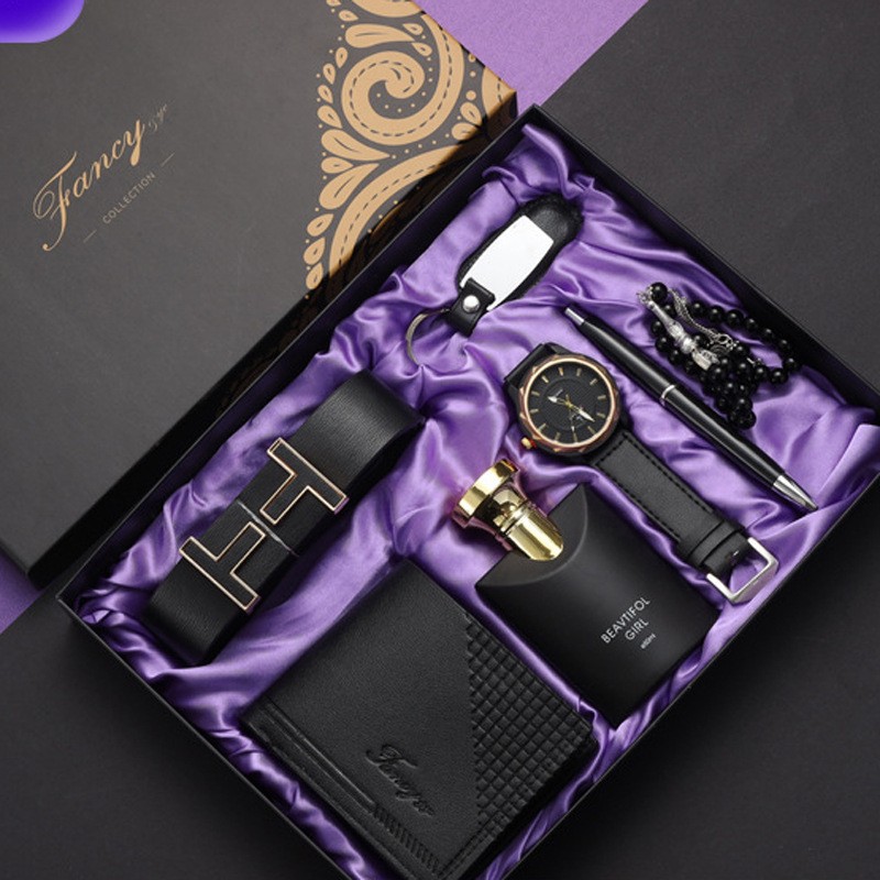 Herrengeschenkset Uhr Geldbörse Gürtel Parfüm Geschäftsgeschenke