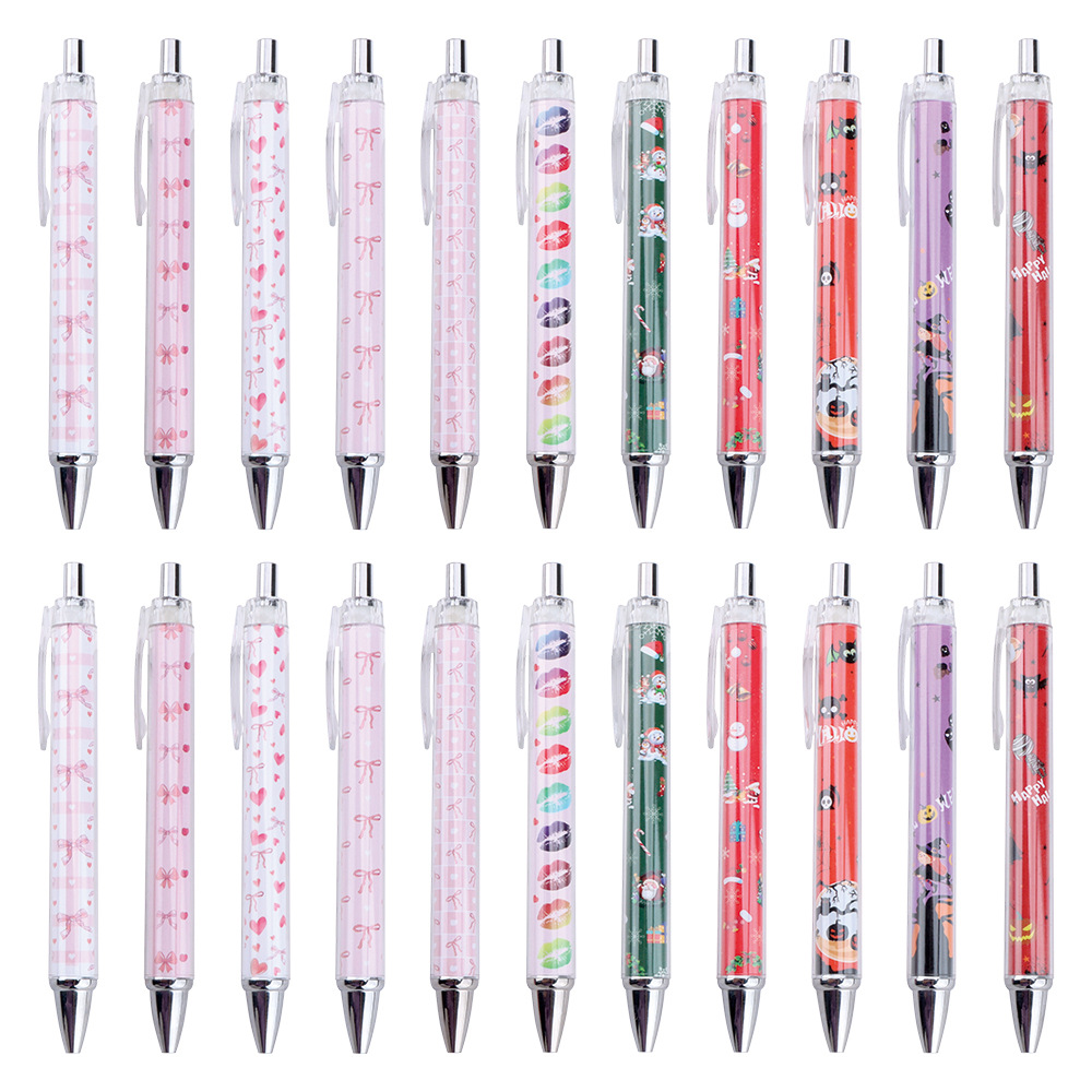 Girls Bow Heart Ballpoint Pen with Roll Paper Insert