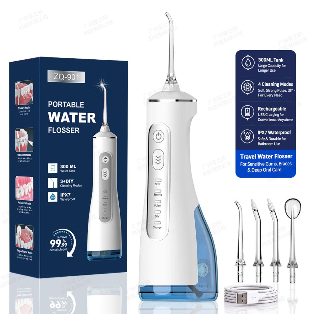 Tragbarer 4-Modi Wasserflosser für die Mundpflege zu Hause