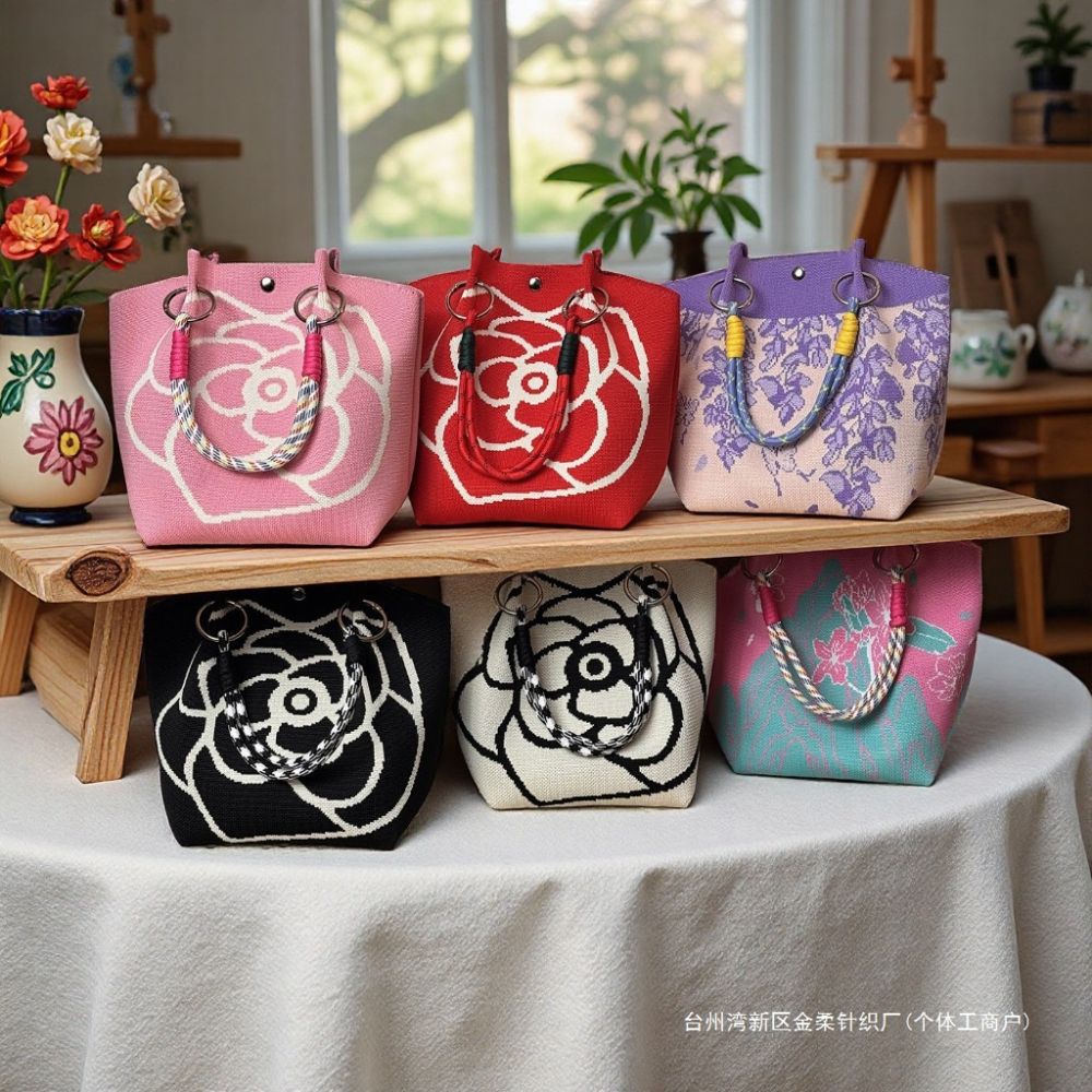 Große Strickhandtasche mit Umweltring-Design, Hochleistungs-Tragetasche im koreanischen Stil, Hochzeitsgeschenk-Tragetasche, Damen-Handtasche, Herstellergroßhandel