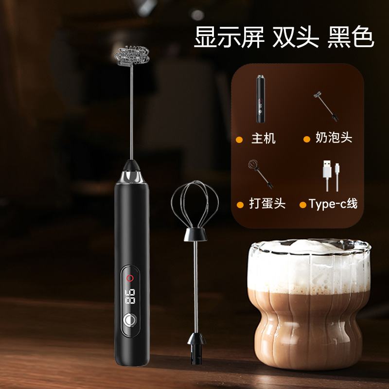 Cross-border factory wholesale handheld electric milk frother coffee mixer portable rechargeable milk frother - 7