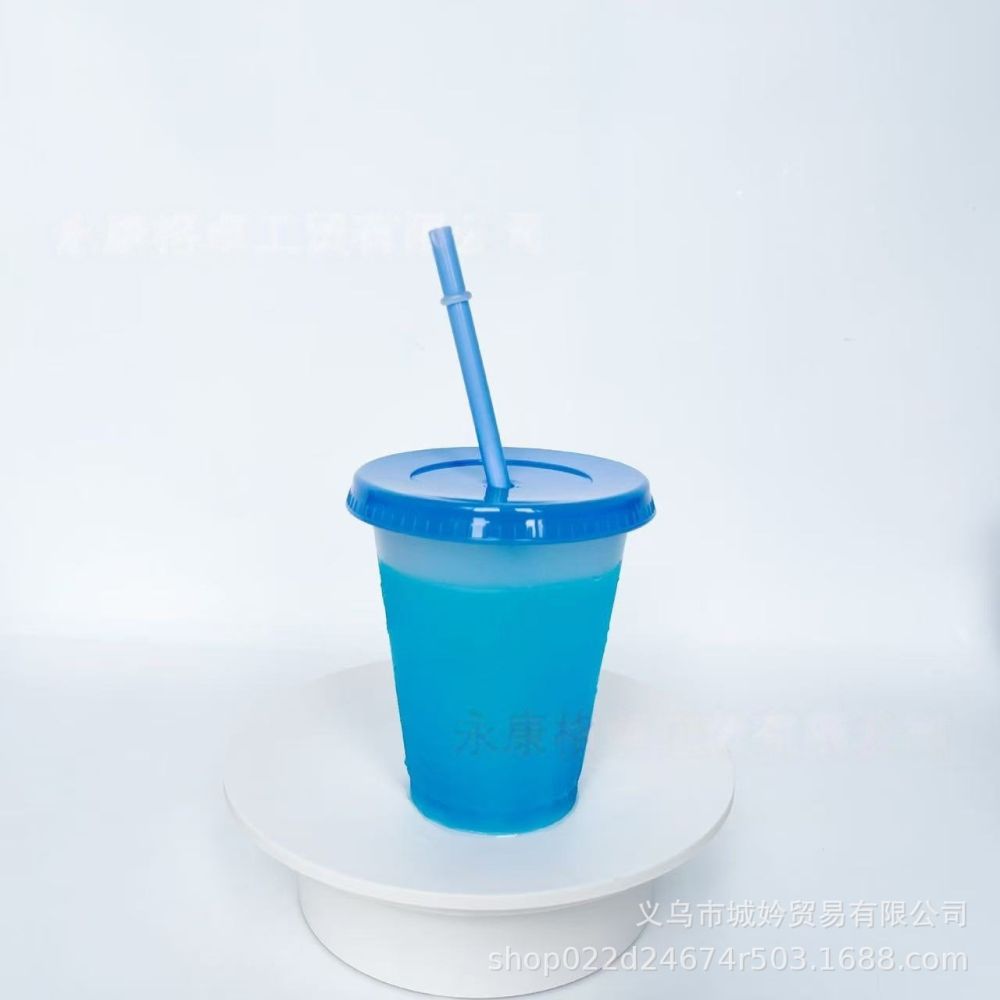 475ml einfachschichtige thermochrome Tasse, Lebensmittelqualität PP Sporttrinkflasche, Kaltgetränkebecher für Verkaufsstände, sofort lieferbar, individuell bedruckbar mit Logo - 11