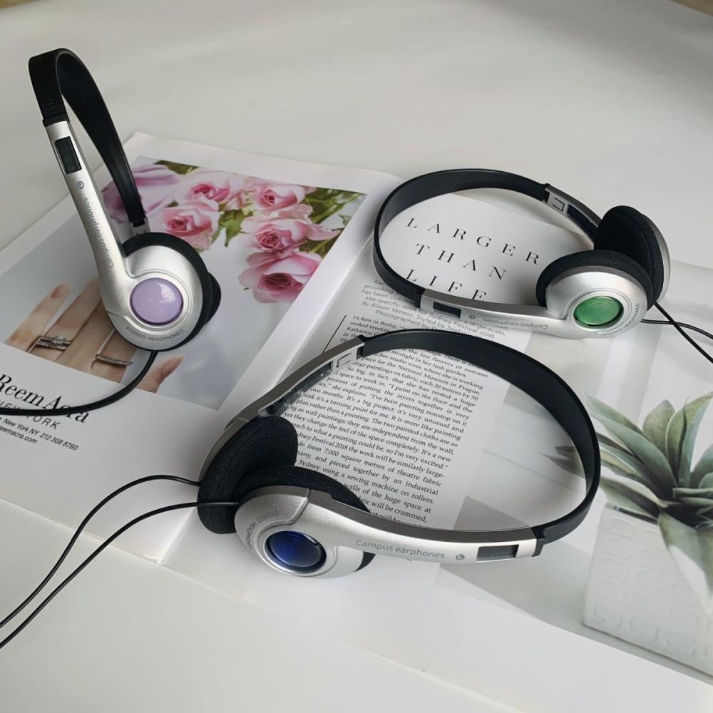 Kablolu kulak üstü kulaklık, retro kampüs tasarımı, ultra hafif, Apple ve Huawei uyumlu