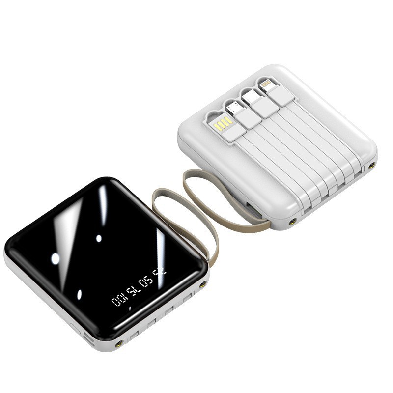 Großhandel Mini-Powerbank mit 3C-Zertifizierung 20000 mAh mit integriertem Kabel große Kapazität Mobiler Akku grenzüberschreitendes Mitbringsel - 6