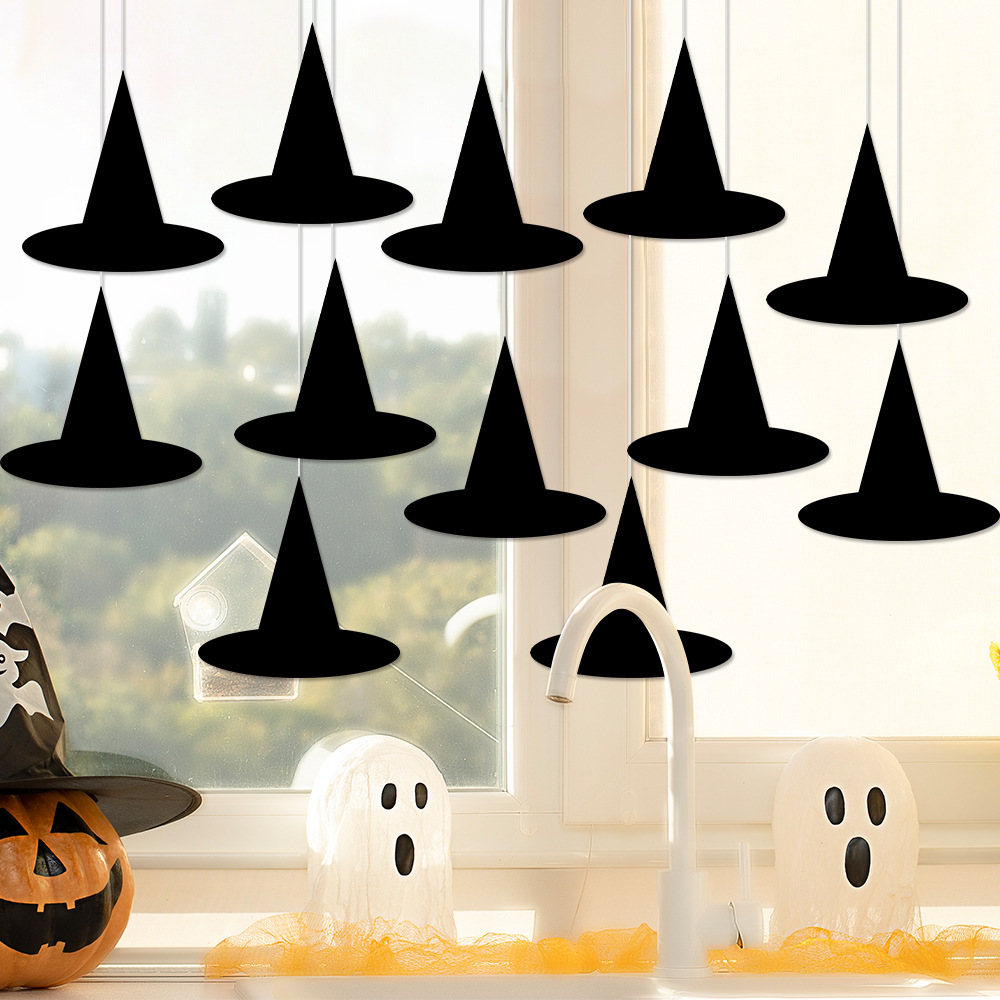 Halloween Witch Hat Paper Pendant Party Decoration