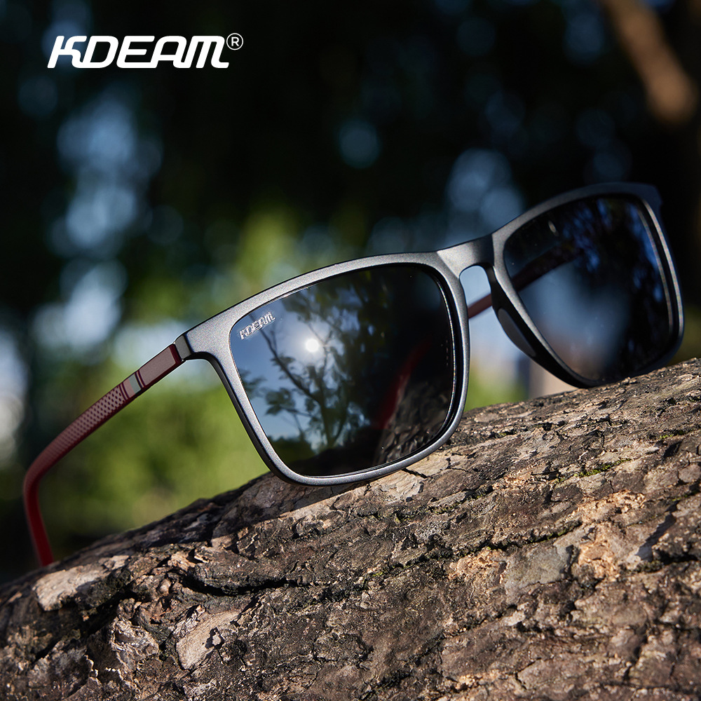 KDEAM neue große quadratische polarisierte Sonnenbrillen Outdoor-Schutz Angeln Fahren Brille KD705-PLUS