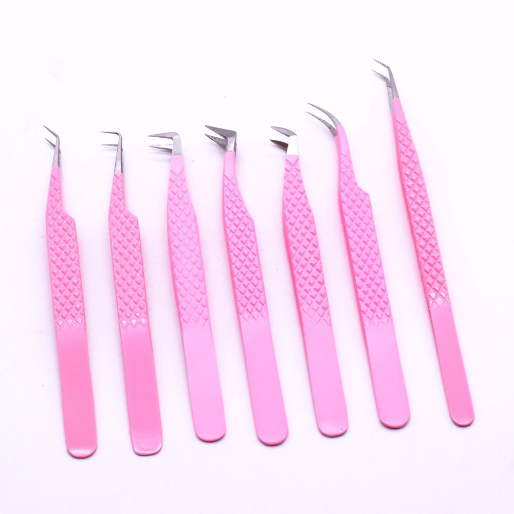 Fabrika, pembe kabartmalı fiber uçlu cımbız, fiber uçları, yüksek hassasiyetli dişli kirpik ekimi cımbızı tedarik ediyor.