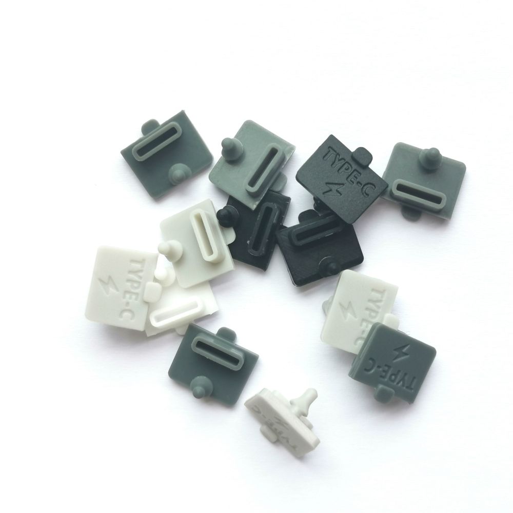 USB-C silicone dust plug, square design, waterproof