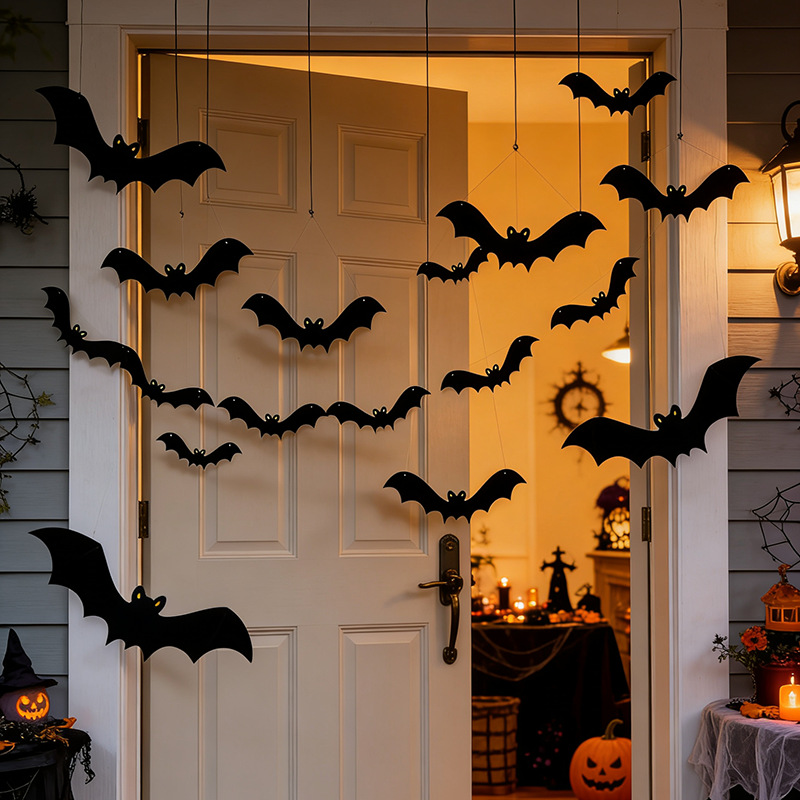 Leuchtende Filz-Fledermaus Halloween-Hängedeko für Partys