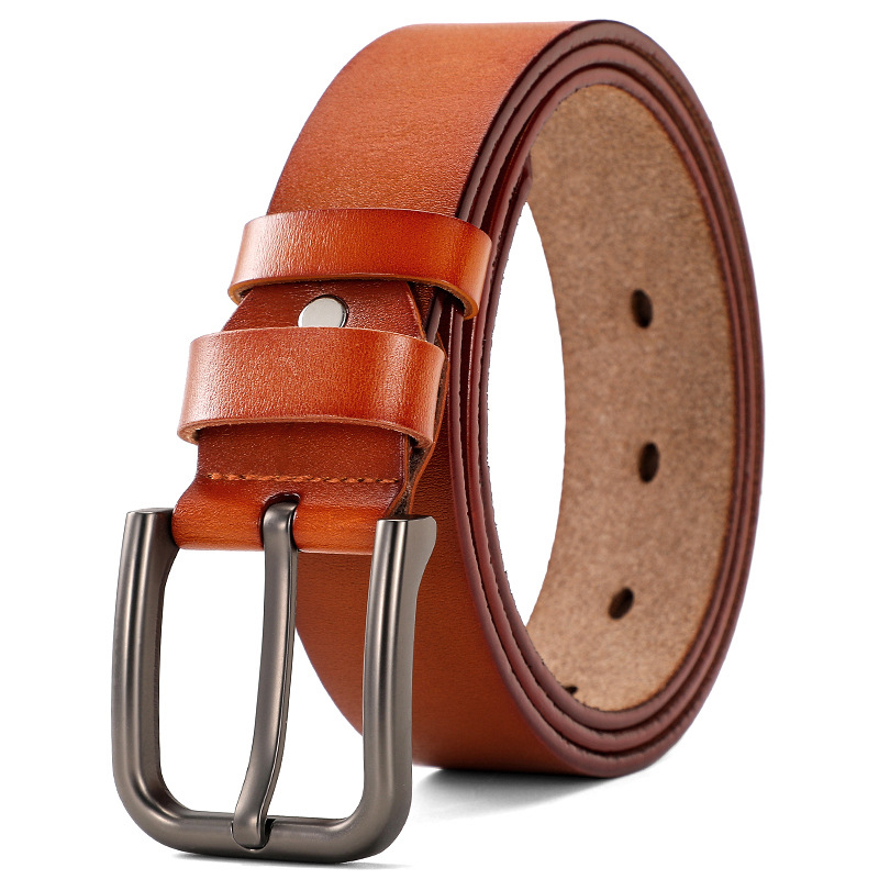New men's vintage genuine leather pin buckle belt foreign trade cross-border comfortable fashion pants belt factory direct supply ready stock