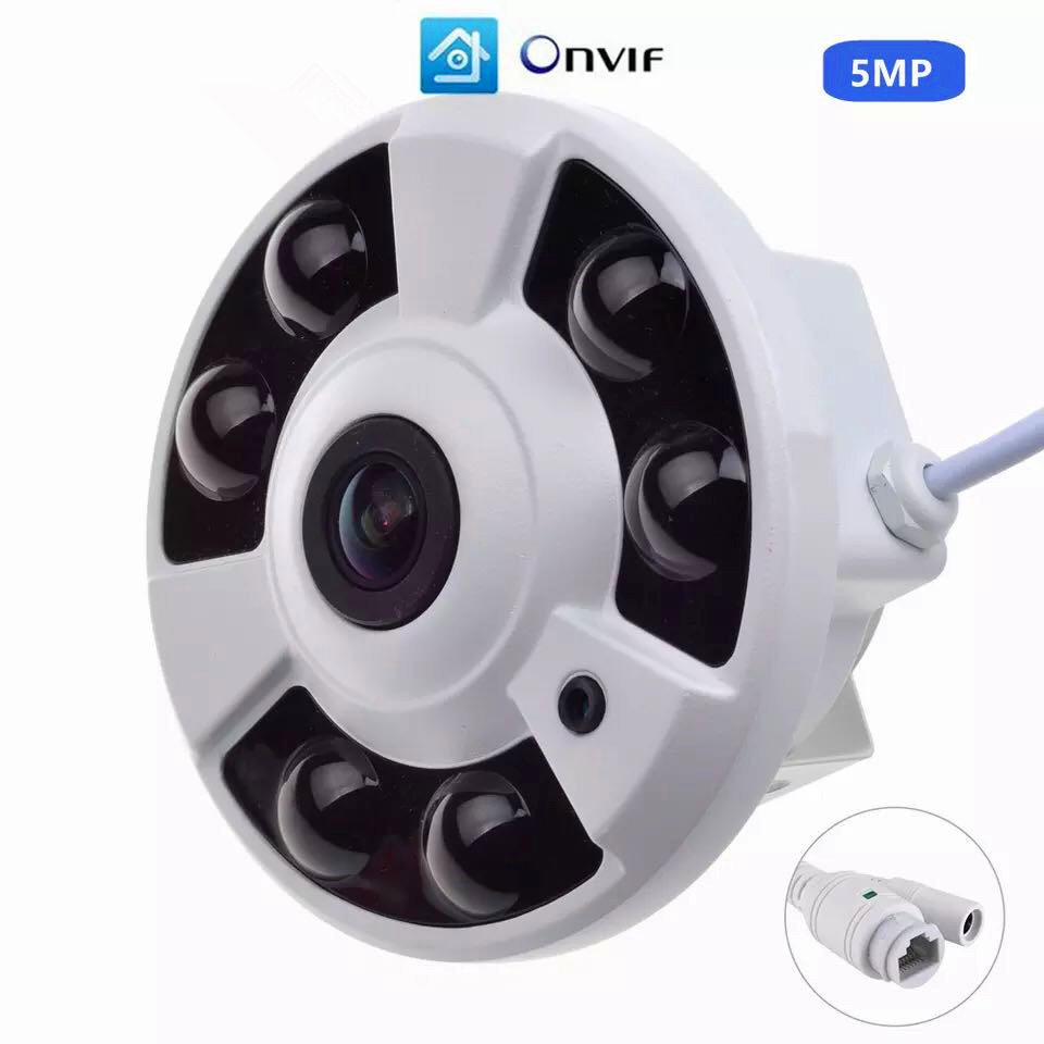 5MP POE Fisheye Security Camera, 360° Panoramic, 1080P HD, Infrared - 1