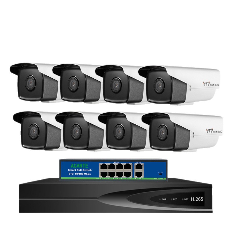 Güçlü 8 milyon piksel PoE güvenlik kamerası seti, ev ve mağazalar için 4K yüksek çözünürlüklü güvenlik monitörlerinin tam seti