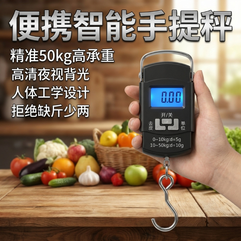 Mini portable electronic handheld scale with hook