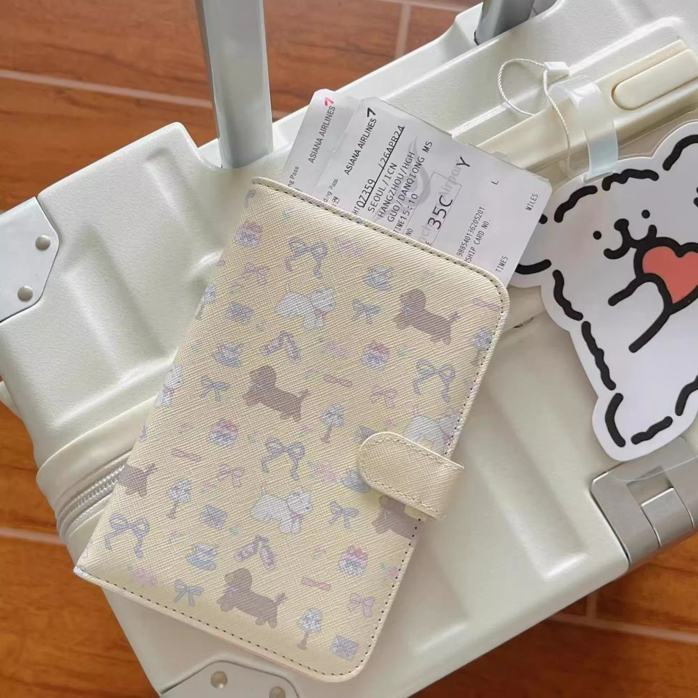 Floral dog passport holder multi-function travel document organizer - 1