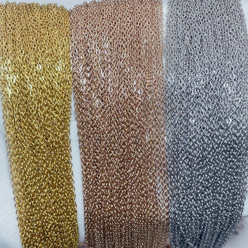 Thin stainless steel O-chain necklace, 14K and 18K gold plated