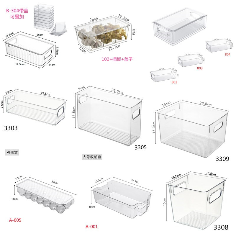 Thickened desktop vegetable plastic transparent sealed box refrigerator storage box fruit and vegetable freezer kitchen storage box stackable - 1