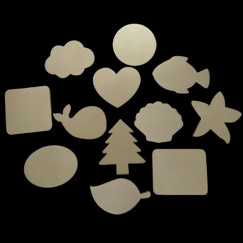Handgemachtes DIY-Holz-Kühlschrankmagnet-Set, Strandmuschel
