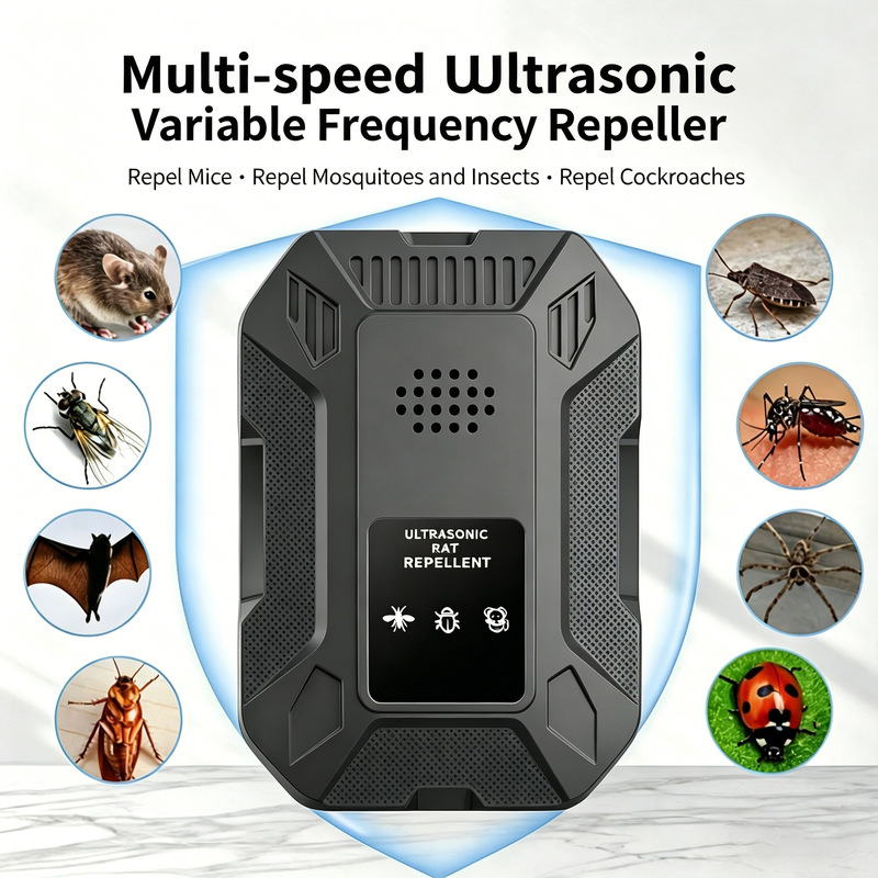 Q08 Multi-Frequency Ultrasonic Rat Repeller, Plug-In Household Pest Repeller - 1