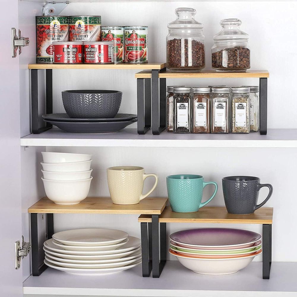 Cross-border living room storage shelf kitchen storage shelf spice rack wooden multipurpose desktop storage shelf cabinet storage shelf - 5