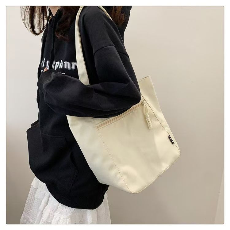 Japanese-style New Waterproof Nylon Casual Cross-border Spring Summer Single Shoulder Canvas Bag Women's Designer Large Capacity Commute Tote Bag - 7