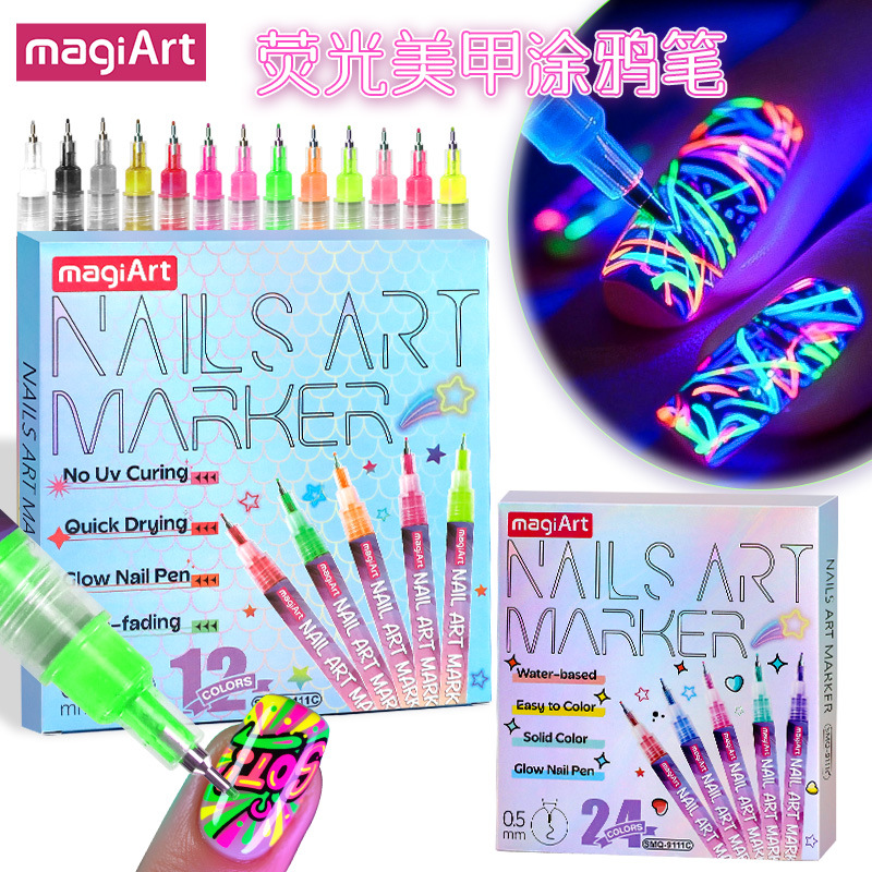 0.5mm Fluorescent Nail Art Pen, Neon Color, Acrylic Marker