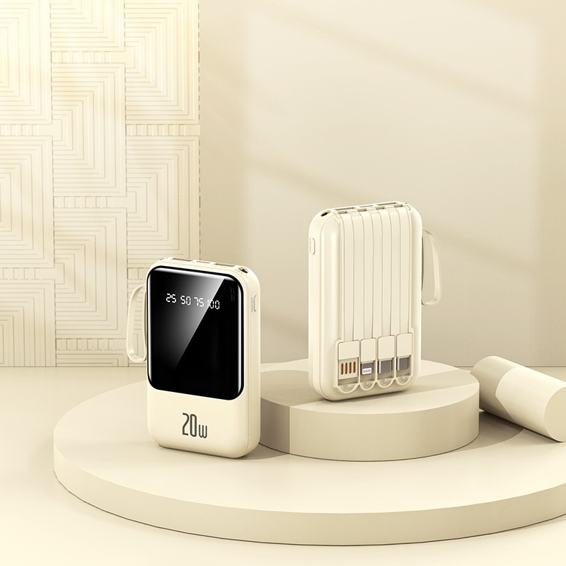 Powerbank großer Kapazität Schnellladen 20000mAh mit integriertem Kabel kompakt tragbar mobile Stromquelle Geschenkdruck mit Logo - 10