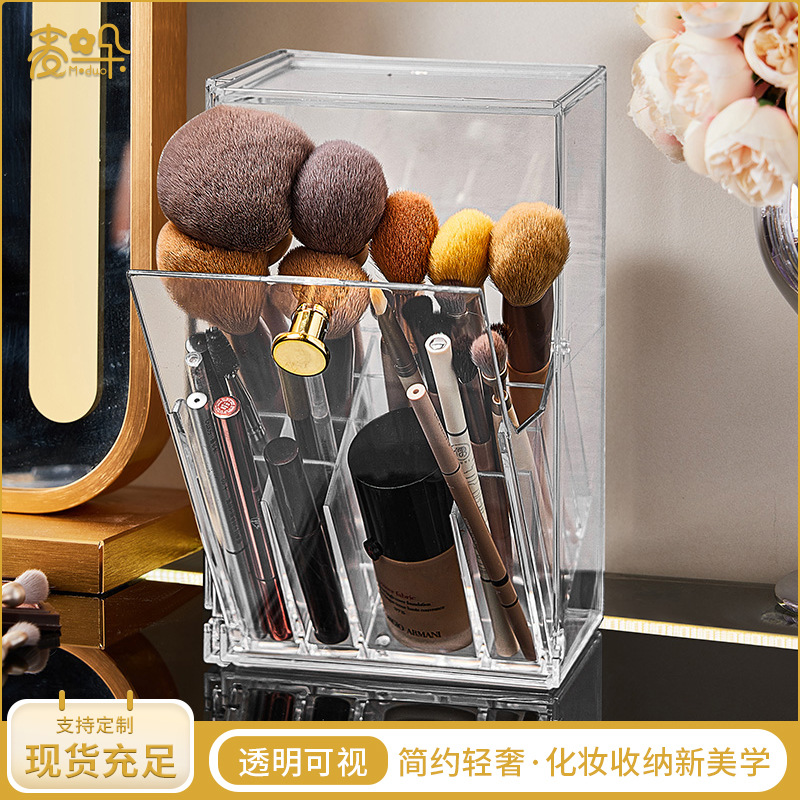Transparente Make-up-Pinsel- und Lippenstift-Box
