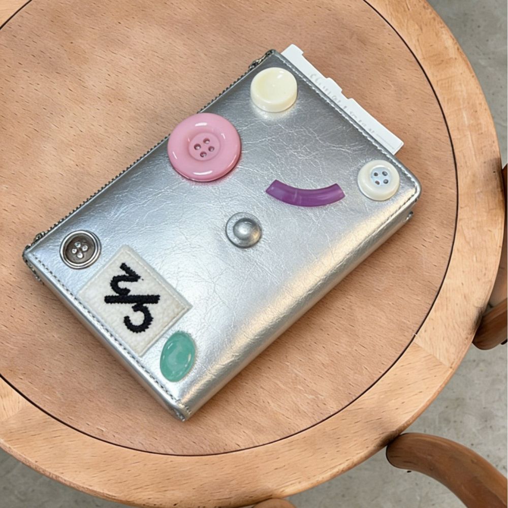 Passport storage organizer compact multi-compartment with button design