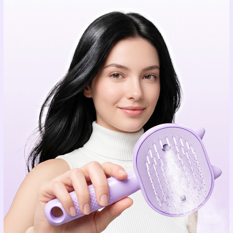 Electric Spray Airbag Comb for Women, Scalp Massage Comb, Essential Oil Atomizing Smoothing and Volumizing Hair Comb, Portable Hair Care