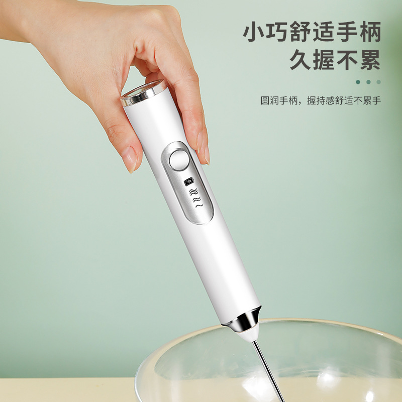Elektrischer kabelloser automatischer Handmixer für Sahne, Eier, Kuchenteig, Kaffee und Milchschaum – Mini manueller Milchaufschäumer - 4