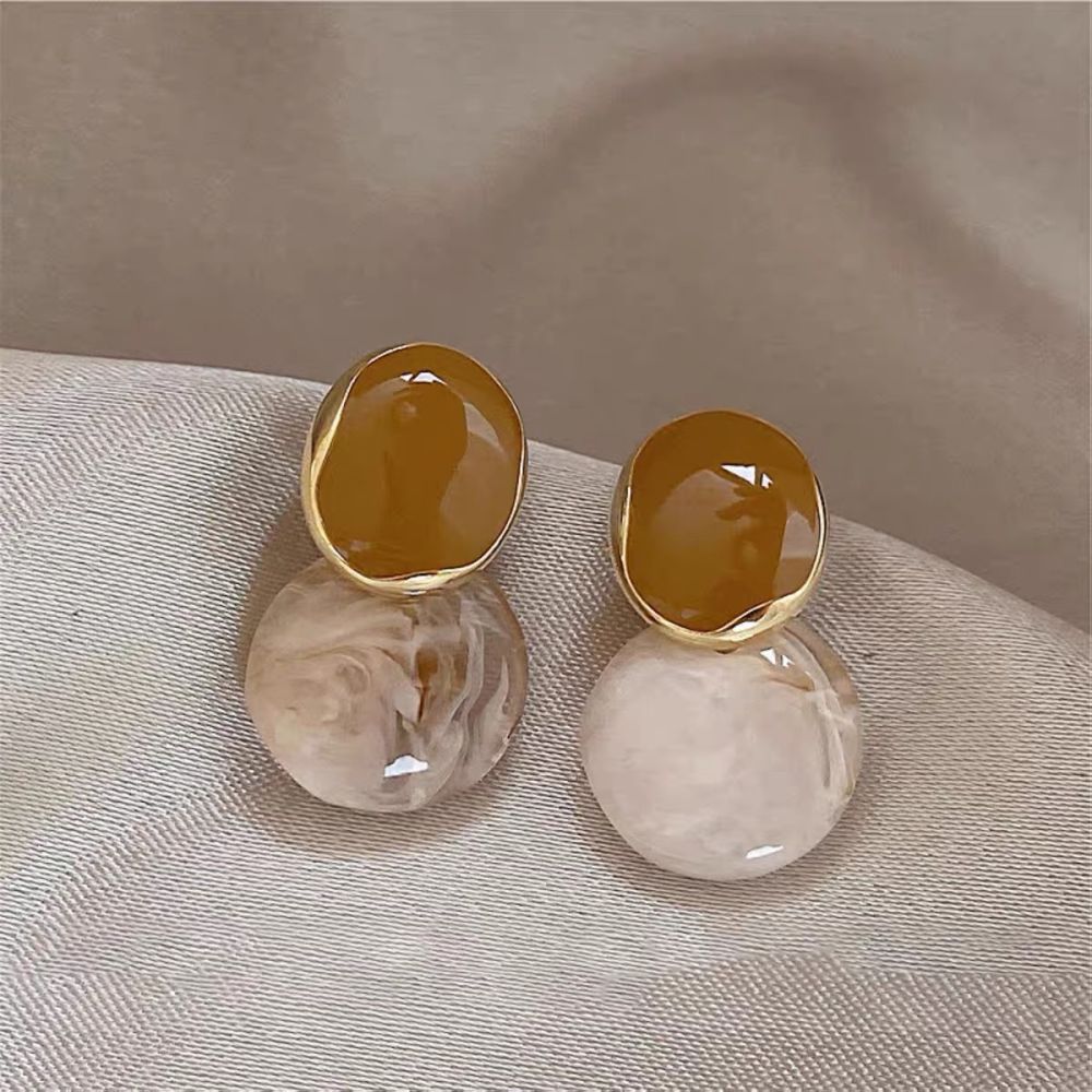 Französische Emaille-Ohrringe Damen, Vintage-Design