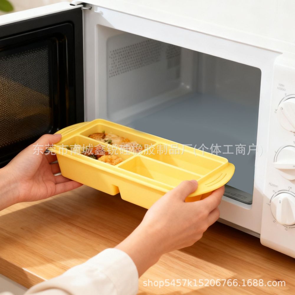 跨境冻汤硅胶模具冰格4格家用食物辅食储存盒保鲜盒冷冻托盘带盖 - 4