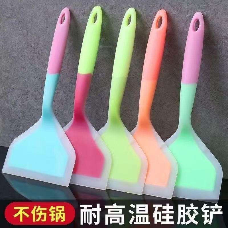 Silikon-Kochmesser hitzebeständig antihaftbeschichtet Pfannenschaber Tamagoyaki-Pfanne Wok-Kochspatel Küchenutensilien Crêpes-Spatel Großhandel Drop-Shipping - 4