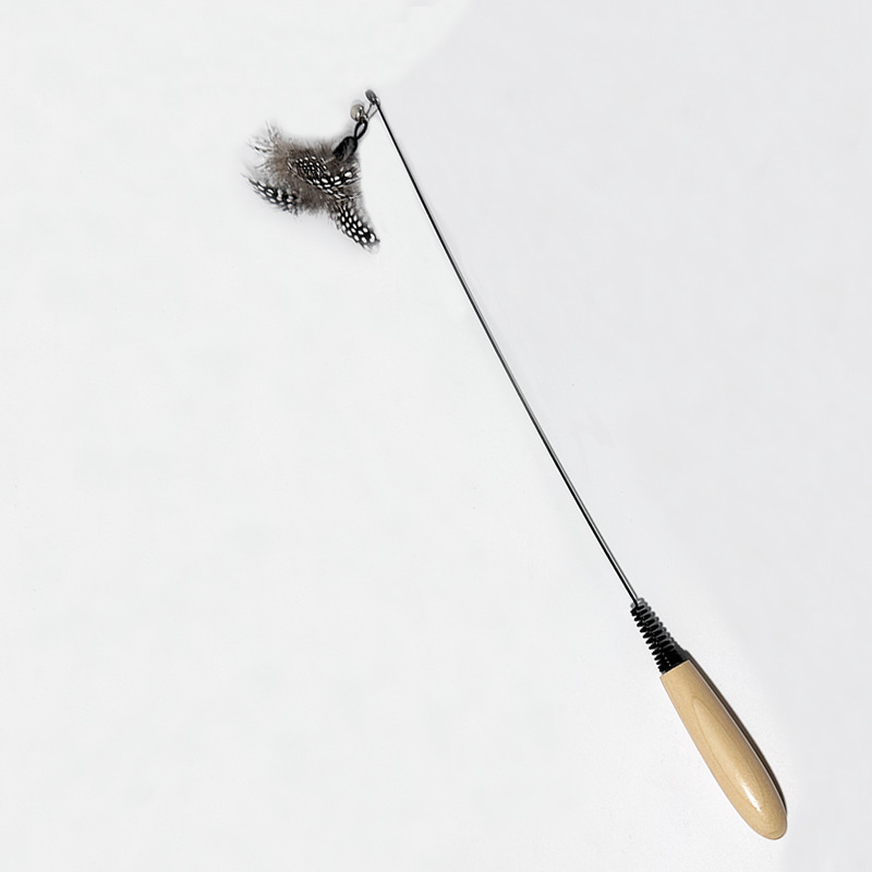 Cat Teaser Wand Replacement Head with Feathers and Bell, Durable - 7