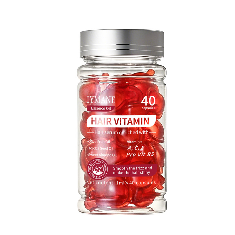 Cross-border Hair Care Essence Vitamin Hair Serum Capsules Single-Use Hair Treatment Capsules for Frizz Control, 40 Pcs, Factory Wholesale