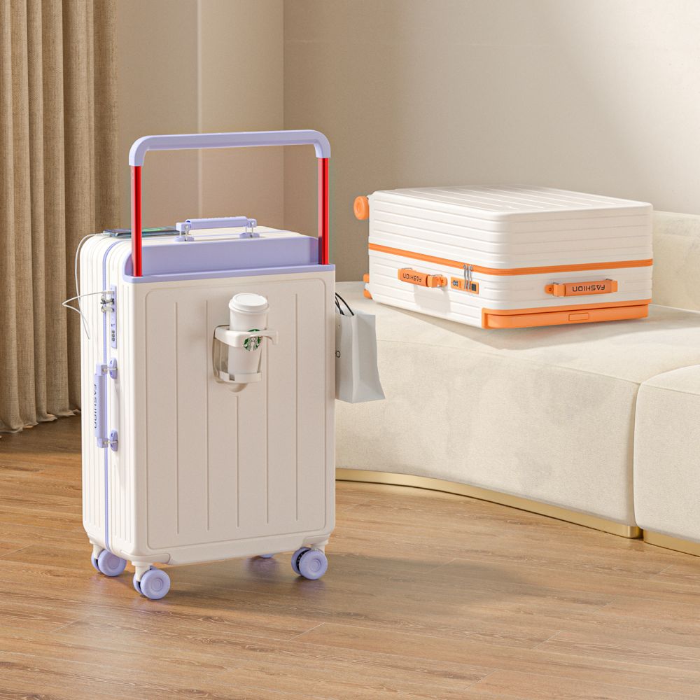 Neues breites Trolley-Koffer-Damenmodell Handgepäck-Koffer großes Fassungsvermögen Reisekoffer Farbkontrast-Trolley-Koffer hoher ästhetischer Wert Zahlenschloss-Koffer - 1