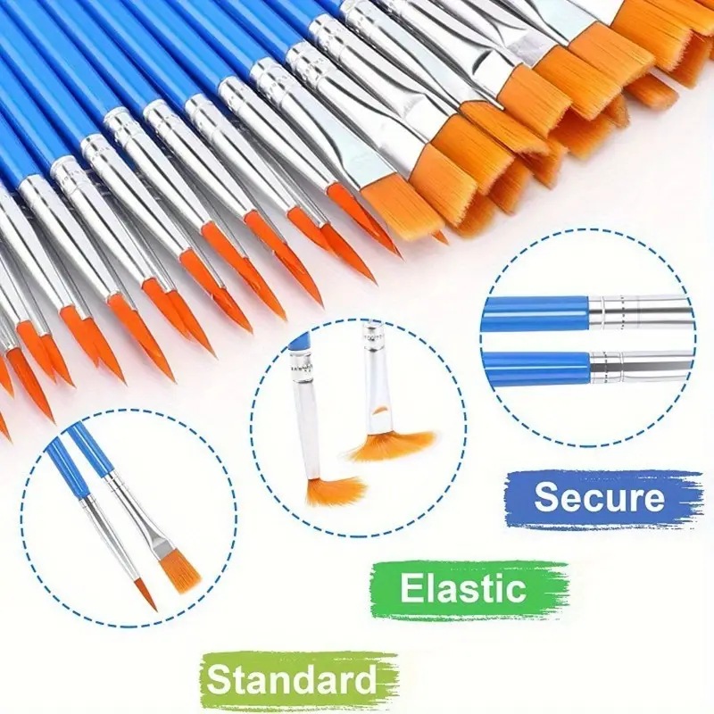 Plastik düz kafalı kanca hattı fırçası çocuk diy alçı seramik renkli boyama fırçası el boyalı grafiti suluboya akrilik fırça