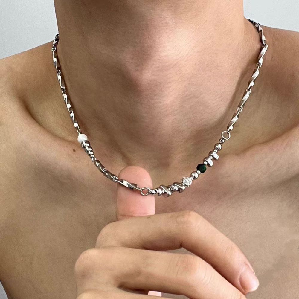 Titan-Stahl-Herrenkette, Hip-Hop-Design, Schlüsselbein-Kette