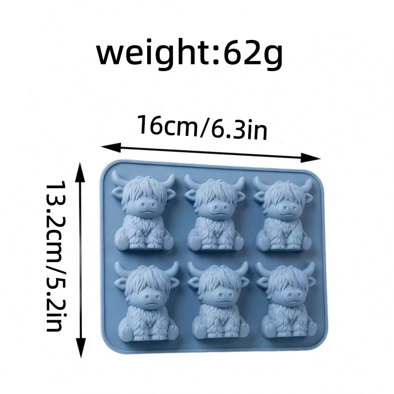 Silicone ice cube mold Yak Silikon-Eiswürfelform Miniatur Highland Cattle Silikon-Eiswürfelform - 6