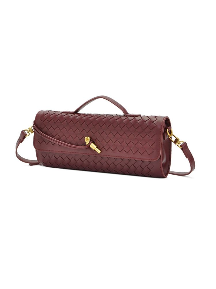 [Grenzüberschreitend spezial] Nische Webstoff Schulter-Akkordeon-Tasche, modische horizontale Handtasche, vielseitige Damen-Umhängetasche - 4