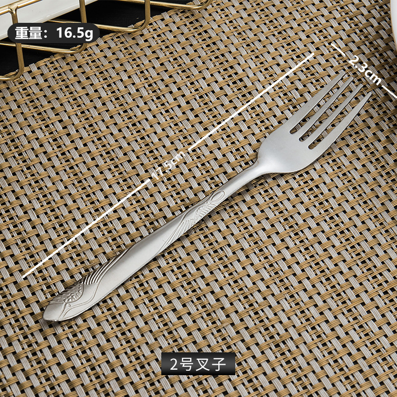 Besteck-Set aus Edelstahl für den Hausgebrauch, hochwertiger Rührlöffel, kreativer Kindereßlöffel, Teelöffel, Gabel. - 12