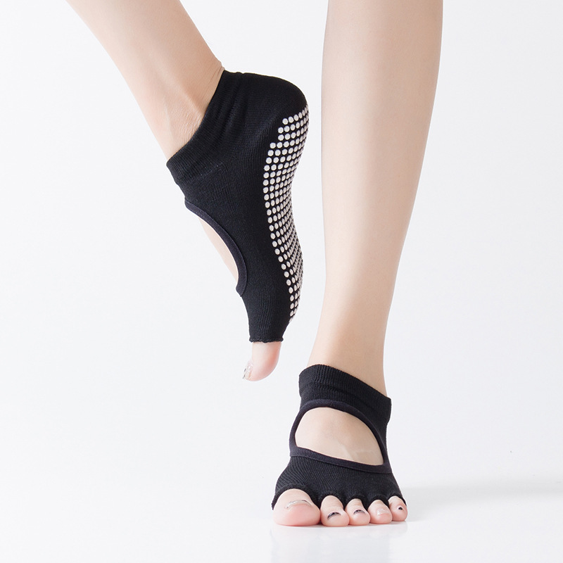[Tükenmezden doğrudan üreticiden] Yoga çorapları kadınlar için noktalı beş parmaklı çoraplar kaymaz Pilates spor yoga bölünmüş parmaklı spor çorapları