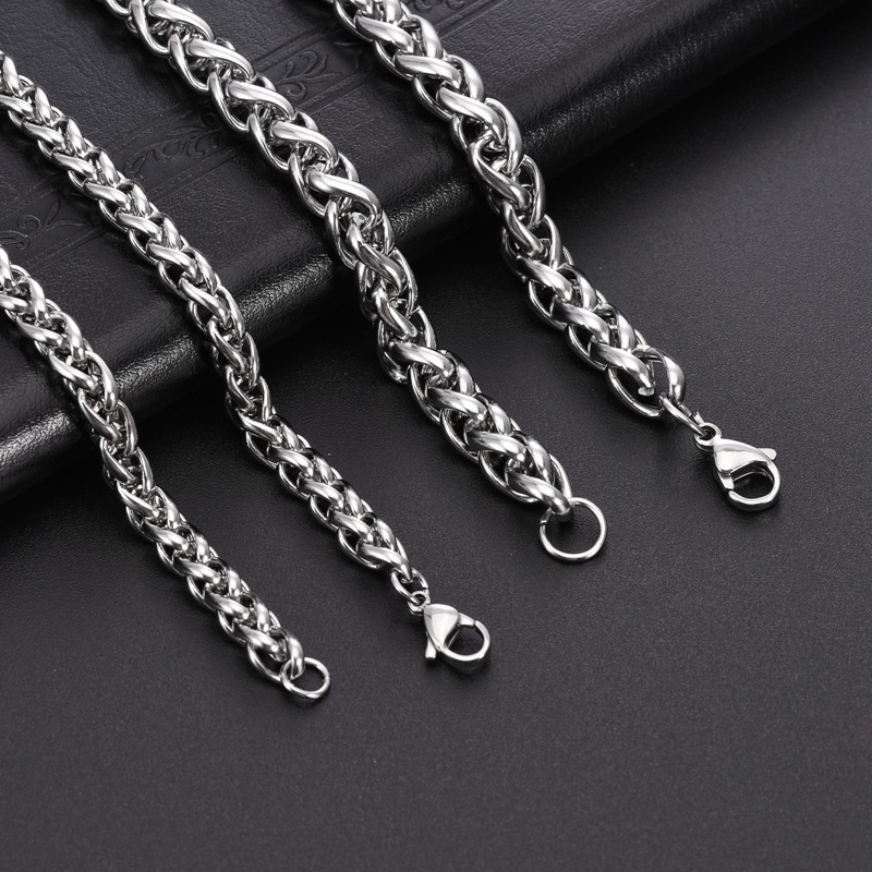 Edelstahl Halskette mit Drachenknochendesign, modisch und minimalistisch, universell kombinierbar, DIY Titan-Stahl einfache Kette, Blumenkorb-Kette, farbecht, Anhänger mit Ersatzkette