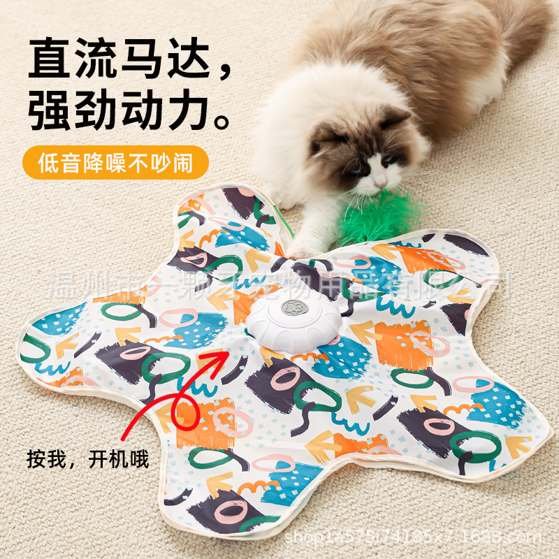 Pet Hunting Tent Self-Entertainment Boredom Relief Hideaway Tent Electric Game Tent Interactive Cat Wand Automatic Cat Turntable Cat Toy