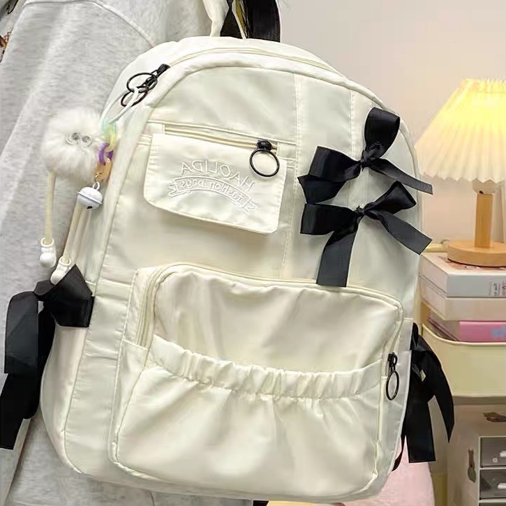 Middle School Girls Backpack, Large Capacity, Cute Bow Design